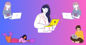 Image of a person using a website on a laptop